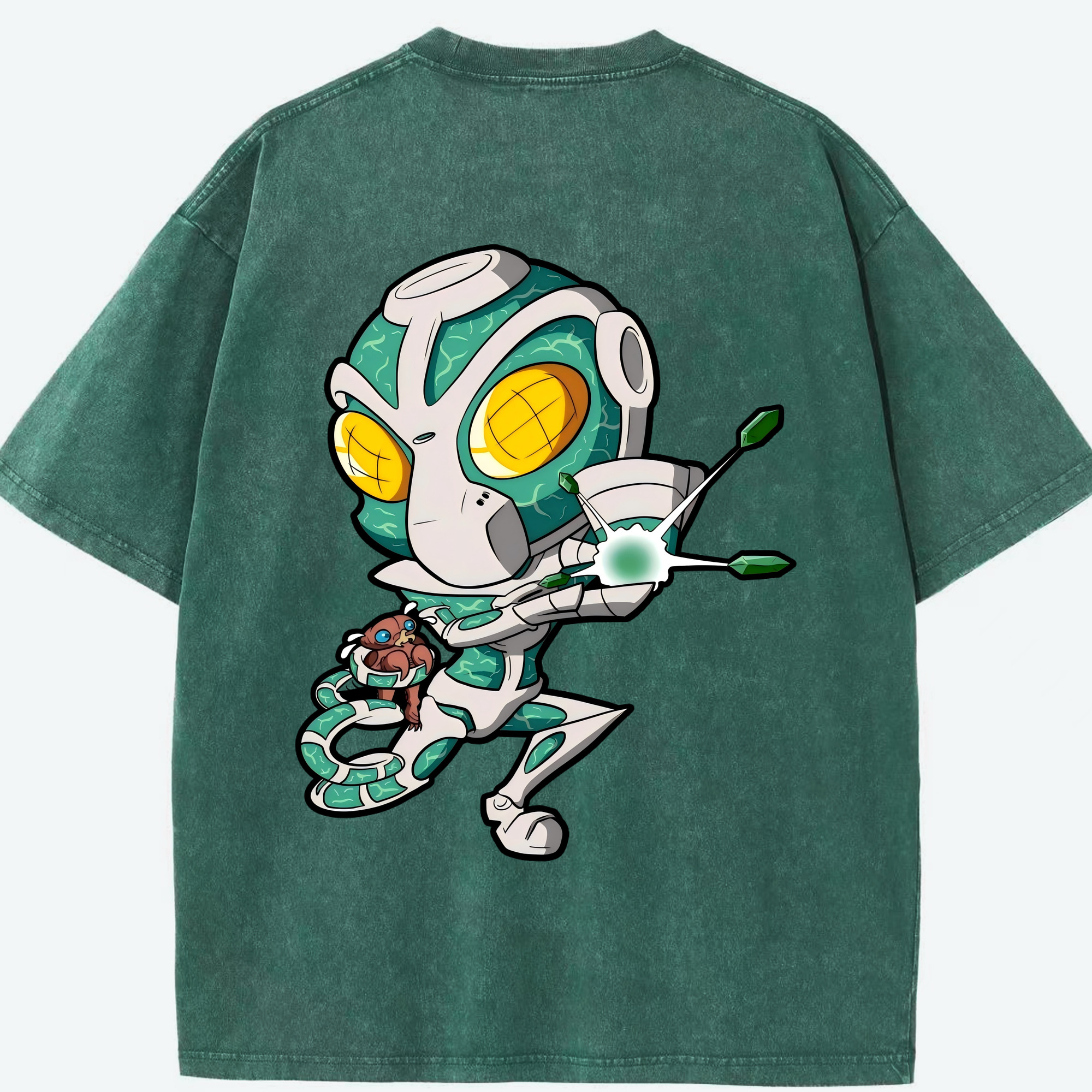 （画像用） ジョジョの奇妙な冒険 花京院 典明（かきょういん のりあき） JoJo's Bizarre Adventure Kakyoin Noriaki 綿100% ヴィンテージ風 半袖Tシャツ（背面プリント）